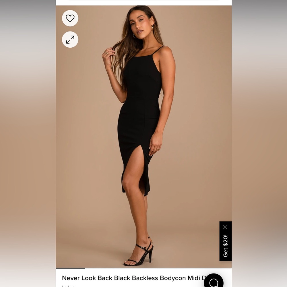 Lulu's Never Look Back Black Backless Bodycon Midi Dress